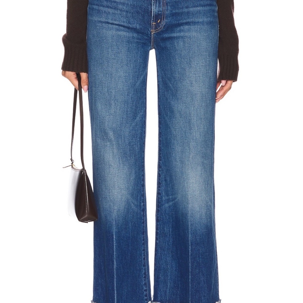 MOTHER The Hustler Roller Heel Cuff Fray Jeans in It’s A Small World